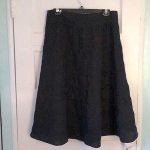 Talbots black Irish linen Multi tiered skirt M